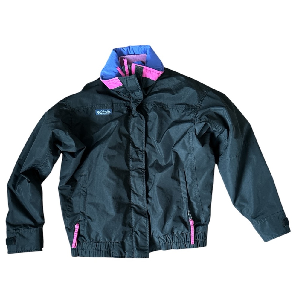 Columbia Vintage Bugaboo jacket Women’s Radial sleeve black purple snow ski S